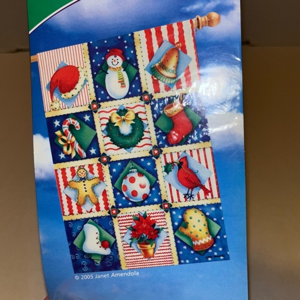 Christmas Collage Decorative Flag
